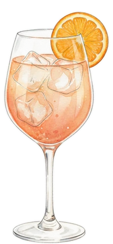 Illustration of the Orange Pelmo Spritz mocktail